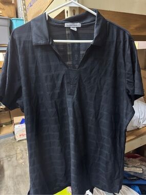 Port Authority ladies Black Open Collar Polo Shirt. New!